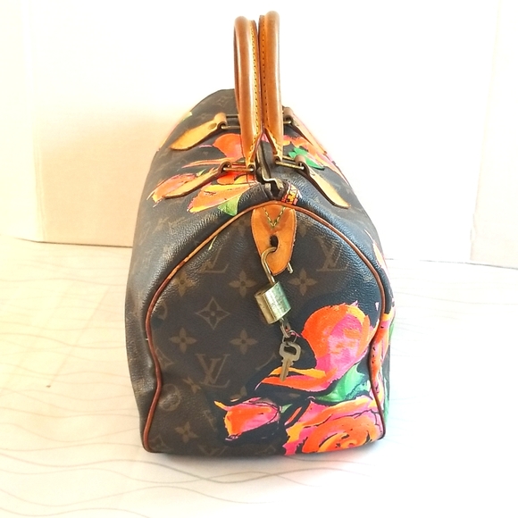 Louis Vuitton STEPHEN SPROUSE Monogram Neon ROSES Floral Ltd Ed Speedy 30 2008/9 - Picture 4 of 10